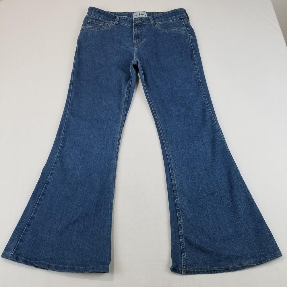 Madcap England Jeans Womens 32 Blue Flare Jeans Chewed Hem Denim - Picture 10 of 10